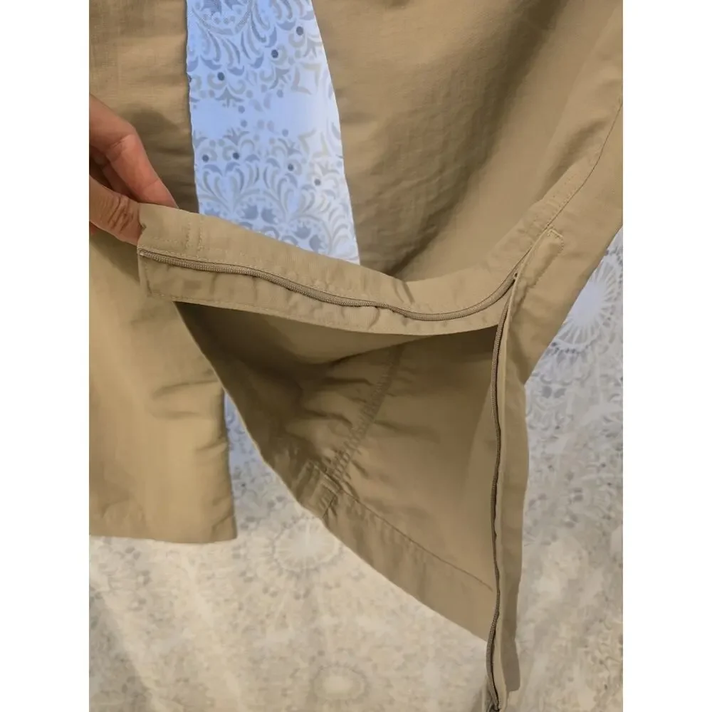 North Face Convertible Pants Mens Medium Long Khaki Beige Cargo Shorts Hiking NF